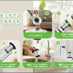 コードレス掃除機 28000Pa強力吸引 超軽量 Type-C充電 布団ブラシ付 スティッククリーナー サイクロン 充電式の画像