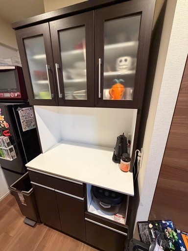 ジモティ来店特価!!　食器棚　ニトリ　ブラック　　J-2501122 ジモティ来店特価!! 食器棚 ニトリ ブラック J-2501122 ニトリ食器棚
