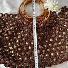 ESPOIR DEBUT 未使用スパンコール編みバッグの画像