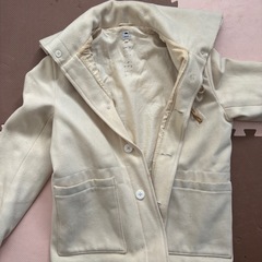 Jipijapa ナチュラル系コート アイボリー フード付き 春秋におすすめ  交渉可の画像