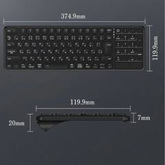 デュアルモード ワイヤレスキーボード 無線 薄型 タッチパッド付き テンキー付きの画像