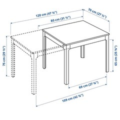 【引っ越しのため】IKEA ダイニングテーブルセット（伸縮式）チェア2脚付きの画像