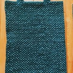 まとめ売り 編み編みトートバッグ3点セット　グリーンの画像