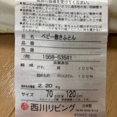 【無料】ミッフィー　西川リビング　ベビー敷き布団の画像