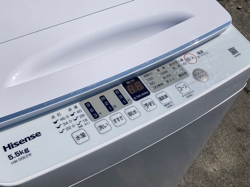 K14◇洗濯機 ハイセンス◇5.5kg◇2022年製◇HW-55E2W