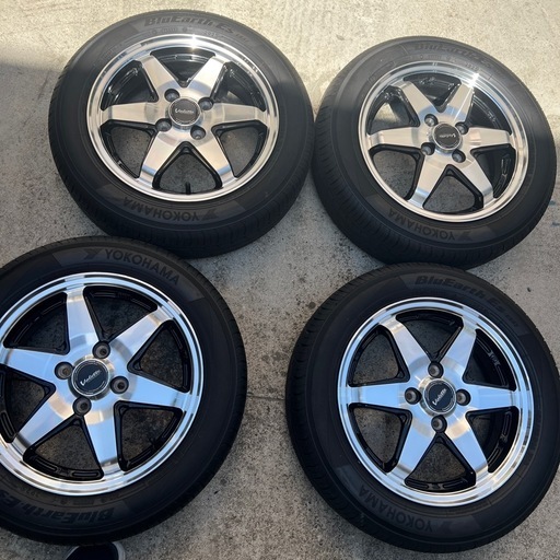 极美品】2025年製ヨコハマ 155/65R14 バリ山 + スタイリッシュな切削 