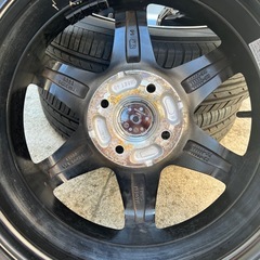 【极美品】2025年製ヨコハマ 155/65R14 バリ山 + スタイリッシュな切削アルミホイール4本セット の画像