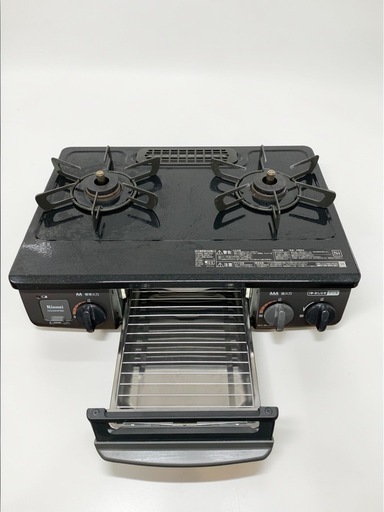 Rinnai リンナイ ガステーブル ガスコンロ KG34NBKR LPガス 右強火 20年製 現状品 3D