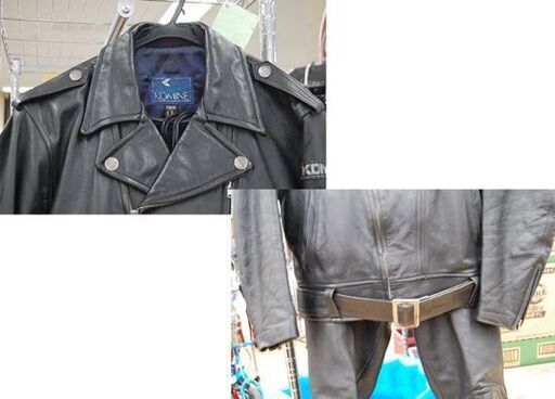 KOMINE ライダースジャケット パンツ 上下セット LLサイズ ブラック レザー バイク excellence コミネ エクセレン