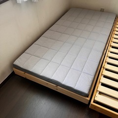 スノコベッド×2 マット×2のセット 使用1回のみ 美品 シングルの画像