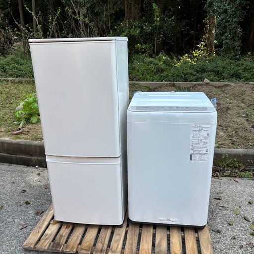 ?福岡市東区配送設置無料?【⭐️全額返金保証⭐️】 冷蔵庫＆洗濯機　2点セット｜三菱 冷蔵庫146L＋Panasonic 洗濯機6kg