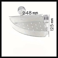 コーナーラック 粘着式 バスルーム収納 トイレ収納 壁掛けラック 透明 三角ラック 穴あけ不要 新品の画像