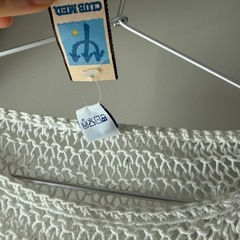 透かし編み サマーニット ホワイト フリンジ付き タグ付き未使用 タイ購入の画像