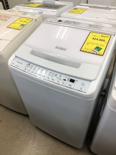 【ジャングルジャングル石津店】日立 ヒタチ 洗濯機 BW-V80G 2021年製 8kg HITACHI 新生活 堺市 堺区 西区 石