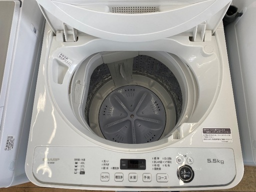 【6ヶ月保証】SHARP シャープ 5.5kg 全自動洗濯機 ES-GE5E 2021年製