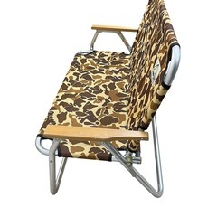 【1000円！】キャプテンスタッグ CAPTAIN STAG キャンプアウトシリーズ アルミ背付ベンチ カモフラージュ柄の画像