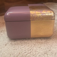 紫金色四角形重箱 一段 外箱付きの画像