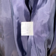 ブルーフォックスファー付 キルティング ロングコート ネイビーの画像