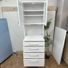 【🐤買取市場 柴田店】 I754 🌈 吉川木工 大川家具 キッチンボード 食器棚 ⭐ クリーニング済の画像