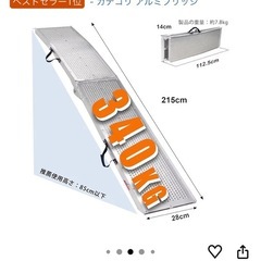 折りたたみバイク ラダーレール 長さ215cm 幅28cm 耐荷重340kg 残り1本の画像