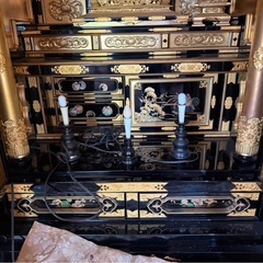 【YO-1672】仏壇 宗派不明 金箔 仏具の画像
