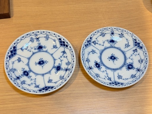 A8124【ロイヤルコペンハーゲン】ブルーフルーテッド ハーフレース カップ＆ソーサー 1客 ソーサー