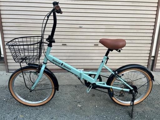 【販売済】⭐︎折りたたみ自転車 20インチ  折り畳みハンドル カゴ・ライト付 シマノ製6段変速 自転車 ⭐︎