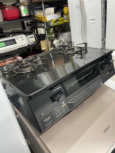 配送可能　保証付き プロパンガス用　ガステーブルコンロ 水なし両面焼きグリル ブラック KG66VGR