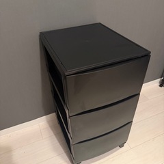 【取引決定いたしました】3段チェスト ブラック（Sanka）の画像