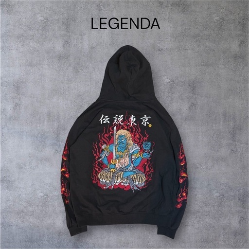 LEGENDA 伝説東京 「不動明王」 ルーズシルエットプルオーバーパーカー