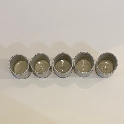 隆太窯中里隆作の5個セットの湯呑み