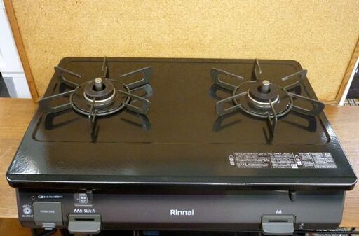 ☆Rinnai 都市ガステーブル KG64-2HSL 2024年製 グリル無し 左強火 ガスコンロ 2口 リンナイ 12A 13A 札