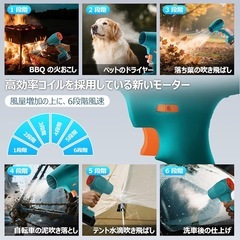 【Yoaio第2代 ブロワー 洗車 ブロアー 充電式ブロワー 6段風速ロックノズル付き センシャ エアダスター 3000mAhpse認証済バッテリー2個 電量残量表示 マキタ互換 強力 60m/s 大風速 250000RPM 最強 80mm風入口 12枚大ファンブレード ターボブロワー ターボファン 軽量コードレスブロワー 小型 落ち葉 庭掃除 キーボード パソコン エアコン バーベキュの画像