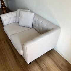 【募集停止】  美品 LOWYA 2人掛けソファ アイボリー  の画像