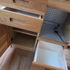 早い者勝ち！定価12万unico ヒュッテ　オーク　レンジボード　キッチンボードの画像