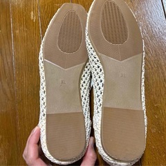 GU ストローバレーシューズバレエシューズ編み込みフラットシューズ XLジーユーの画像