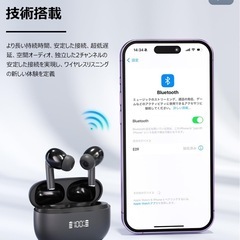ワイヤレスイヤホン　イヤホン　防水　通話対応　自動ペアリング　最大30時間の画像