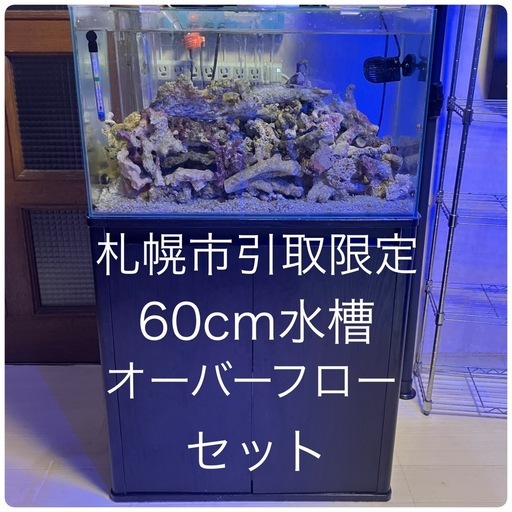 札幌市引き取り限定60cmオーバーフロー水槽セット