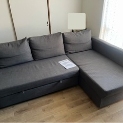 【受付終了】3人掛けL字型ソファ　収納機能付きの画像