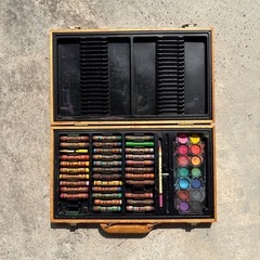 アンティーク　木製お絵描きセットの画像