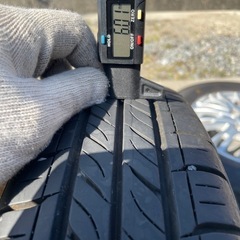 バリ山　145/80R13 2021年 軽自動車 アルミホイール付 ４本セット ダンロップエナセーブ 13インチ　PCD100 ４穴の画像
