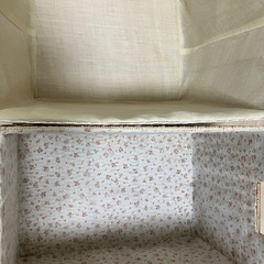 カゴ　 ランドリーバスケット　衣類収納2個セット　ベージュ　白の画像