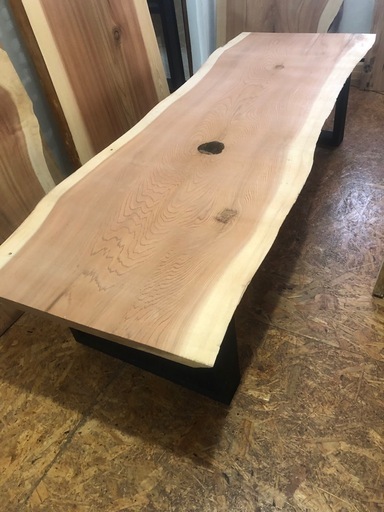 超お買い得 新品 213cm×70cm 一枚板ダイニングローテーブル近場配送可能です。