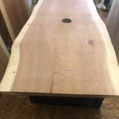 超お買い得 新品 213cm×70cm 一枚板ダイニングローテーブル近場配送可能です。の画像