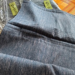 60×55㌢くらいの座布団カバー　18枚　絹入りつむぎ　青紺色の画像