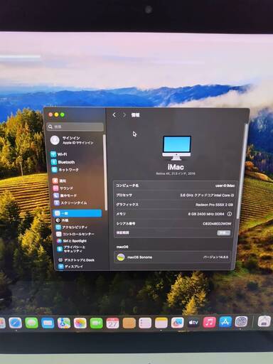 iMac（Retina 4K,21.5インチ,2019年モデル）HDD1TB/8GB〈MRT32J/A〉