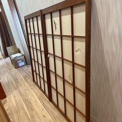 古民家建具 窓障子 2枚セット 昭和レトロ 和室 DIY リフォーム 建具 アンティークの画像