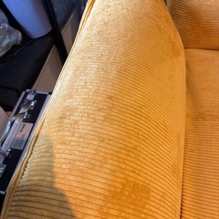 【格安】セルタン 2人掛けソファ（イエロー/コーデュロイ）練馬区羽沢の画像