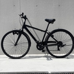 【7万で購入】クロスバイク 黒 700C 美品 高級シマノ社製変速付き ロード ピスト　マウンテン BMX ビーチクルーザー お洒落 自転車【早い者勝ち】の画像