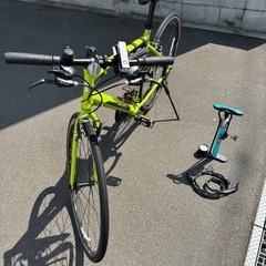 クロスバイク（グリーン)付属品フルセット付きの画像